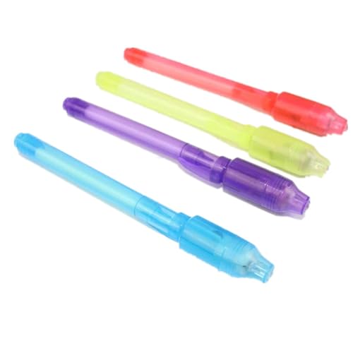 4 Stück Secret Pen Mit Licht Unsichtbarer Schreibstift Lichtstift LED Markierungsstift Geschenk Briefpapier Set Für Kinder von Wjsdsg