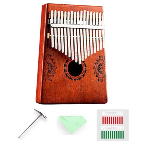 Kalimba-Daumenklavier aus Holz, 17 Tasten, Mahagoni-Holz, tragbar, Anfänger, Geschenk, Jahr, Daumenklavier für Kinder, W4M0 Kalimba-Daumenklavier aus Holz, 17 Tasten, Mahagoni-Holz, tragbar, Anfänger, Geschenk, Jahr, Daumenklavier für Kinder, W4M0 von Wmool