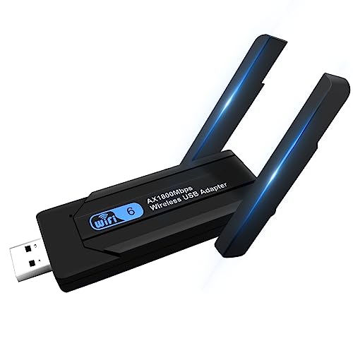 USB WLAN Stick 1800Mbit/s, WiFi 6 WLAN Adapter Dual Band 5GHz 1201Mbps + 2.4GHz 574Mbps WLAN Auf PC Netzwerk Empfänger WiFi Dongle für Desktop PC/Laptop unterstützt Windows 11/10 von Wodgreat