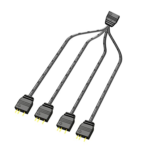 Woedpez 1 Bis 4 ARGB 5V 3Pin Verlängerungskabel Adapter 33 cm LED Splitterkabel Für PC Lichtleiste von Woedpez