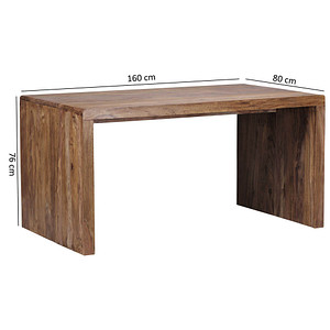 WOHNLING Schreibtisch braun rechteckig, Wangen-Gestell braun 160,0 x 80,0 cm von Wohnling