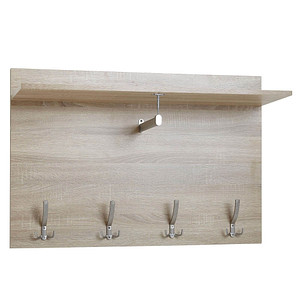 WOHNLING Wandgarderobe WL6.394 eiche Holz 4 Haken 90,0 x 60,0 cm von Wohnling