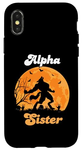 Hülle für iPhone X/XS Alpha Sister Wolf Matching Family Tribe Wolves Moon Girls von Wolf Family Tees