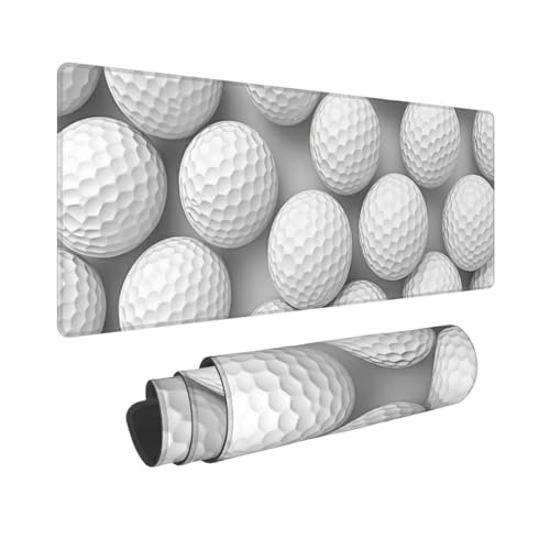 Woltant Großes Mauspad mit Golfball, 80 x 30 cm, Gaming-Mauspad, wasserdichte Tastatur und Mauspad, glatte Oberfläche, Schreibtischunterlage mit rutschfester Gummiunterseite für Büro und Zuhause von Woltant