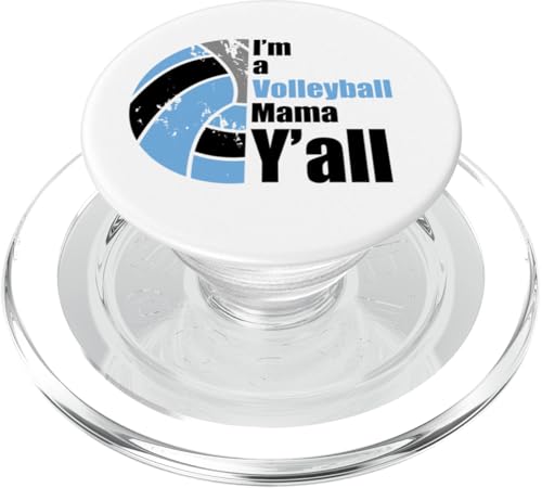 Himmelblau Schwarz Volleyball Mama Shirt Lustig Mutter Sport Fan PopSockets PopGrip für MagSafe von Woman's Volleyball Apparel for Game Day Graphics