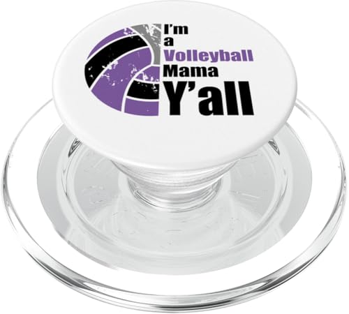 Volleyball-Shirt für Mütter, lustiges Sport-Fan, Violett / Schwarz PopSockets PopGrip für MagSafe von Woman's Volleyball Apparel for Game Day Graphics