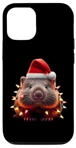 Hülle für iPhone 12/12 Pro Wombat mit Weihnachtsmütze und Weihnachtsbeleuchtung Australien Xmas von Wombat With Santa Hat And Christmas Products