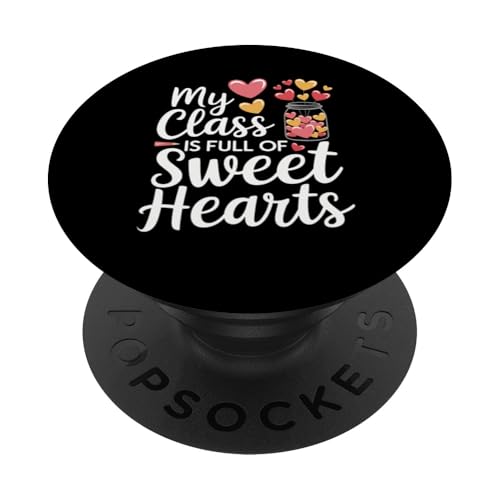 Meine Klasse ist voller süßer Herzen, Lehrerin zum Valentinstag PopSockets Klebender PopGrip von Women's Valentines Day Teacher Apparel