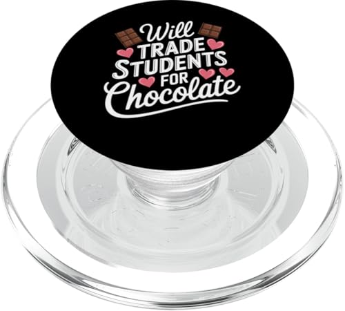 Tauscht Schüler gegen Schokoladenfrauen ein, Valentinstagslehrerin PopSockets PopGrip für MagSafe von Women's Valentines Day Teacher Apparel