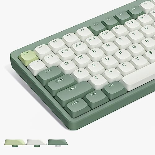 Womier Low-Profile-Tastenkappen, PBT-Tastenkappen, 144 Tasten, Tastenkappen, 75%, benutzerdefinierte Tastatur-Tastenkappen, komplettes Set, grüne Tastenkappen für 60%, 65%, 75%, 80%, 100% von Womier