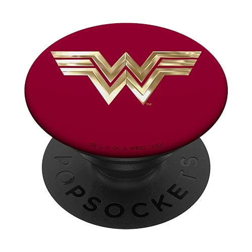 PopSocket : PopGrip Wonder Woman 1984 Golden Logo PopSockets Ausziehbarer Sockel und Griff für Handys/Tablets mit Tauschbarem Top von Wonder Woman