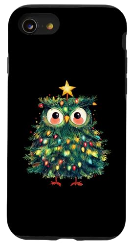 Hülle für iPhone SE (2020) / 7 / 8 Schlafanzug mit Eulen-Motiv, für Mädchen und Jungen, Weihnachtsbeleuchtung von Wonderful Christmas Gifts For Boys & Girls