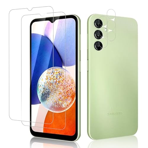 Wondoner Für Schutzfolie Samsung A14 Panzerglas Galaxy A14 Folie Samsung Galaxy A14 5G Kameraschutz, [9H Displayschutzfolie][2+2 Stück][Anti-Bläschen], Kompitabel mit Samsung Galaxy A14 5G Panzerglas von Wondoner