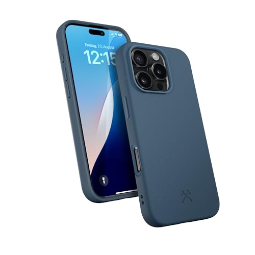 Woodcessories - Bio Case, Handyhülle kompatibel mit iPhone 16 Pro Hülle Navy blau - Nachhaltig aus Pflanzen von Woodcessories