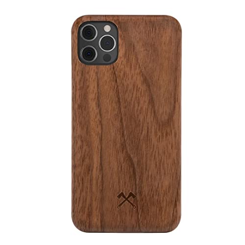 Woodcessories - Handyhülle kompatibel mit iPhone 12 Pro Max Hülle Holz, Echtholz - EcoSlim Case (Walnuss) von Woodcessories