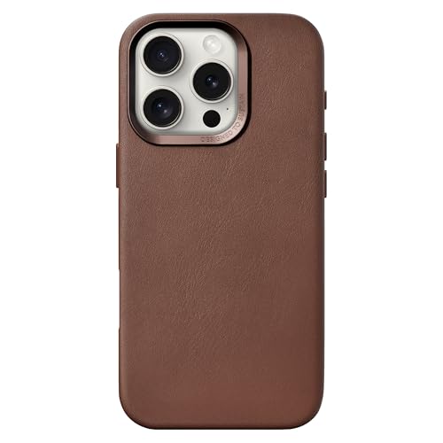 Woodcessories - Leder Case kompatibel mit iPhone 16 Pro Hülle Leder braun - Veganes Leder aus Aloe Vera von Woodcessories