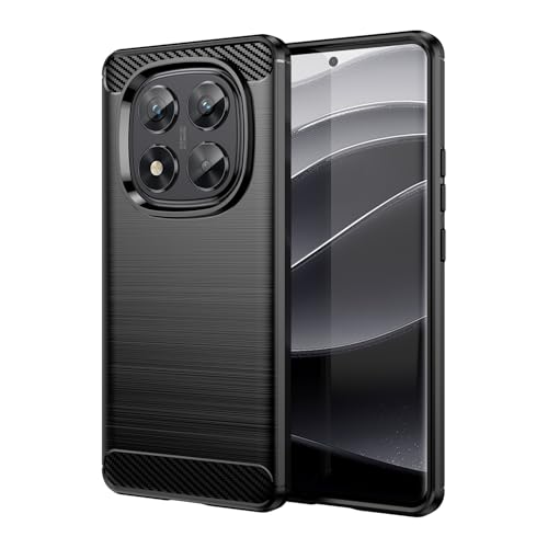 Wookfiss Hülle für Xiaomi Redmi Note 14 Pro 5G/Poco X7 5G Kohlefaser Material Design Silikon TPU Flexible Stoßfeste Schutzhülle Kompatibel mit Poco X7 5G/Redmi Note 14 Pro 5G von Wookfiss