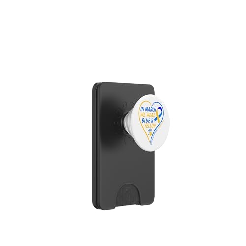 In March We Wear Blue And Yellow Down Syndrome Awareness Day PopSockets PopWallet für MagSafe von World Down Syndrome Awareness Day 2025 Trisomy 21