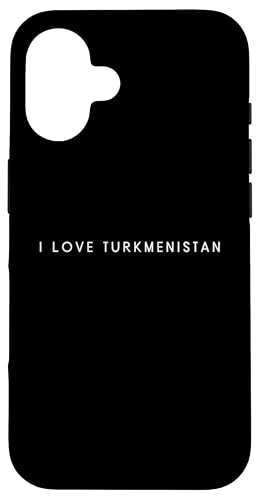 Hülle für iPhone 16 I Love Turkmenistan – Minimalistisches Reise-Souvenir von World Trip Collection Apparel Gifts