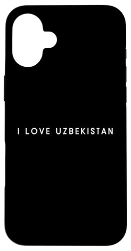 Hülle für iPhone 16 Plus I Love Usbekistan – Minimalistisches Reise-Souvenir von World Trip Collection Apparel Gifts