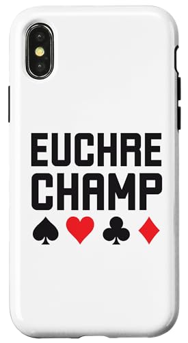 Hülle für iPhone X/XS Euchre Champ Lustiger Euchre Spieler Euchre Sieger Champion von World's greatest cards partner Apparel co.