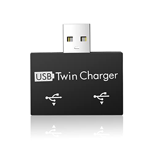 Wosieue Tragbarer Mini-USB-Hub 2-Port-LadegeräT-Hub-Adapter USB-Splitter Dual-USB-Ladeerweiterung für Telefoncomputer, Schwarz von Wosieue