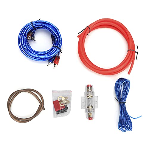 Power Amplifier Cable Kit, Lautsprecherkabel Auto Subwoofer Kabel Kit Audio Kabel Subwoofer Cable Car Audio Kabel Zinklegierung Draht Set Kit für Mann für Autodekoration von Wosune