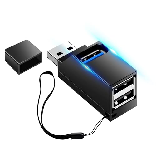 USB 3.0-Hub, 3-Port-Splitter-Hub (2 USB 2.0 + USB 3.0), USB-Adapter, Daten-Hub, Direct Tower Hochgeschwindigkeits-USB 3.0-Übertragungshub für PC-Laptop-USB-Flash-Laufwerk (schwarz) von Wowfast