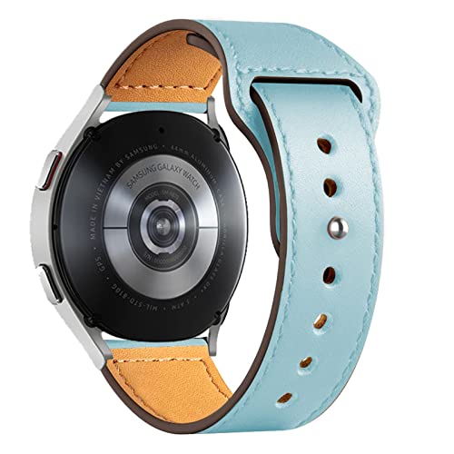 22mm Leder Armbänder für Samsung Galaxy Watch 3 Armband 45mm/46mm/Gear s3 frontier/Classic,Sport band für Huawei Watch GT2/GT2e/GT/GT3 Pro/Garmin vivoactive 4/Venu 2/Amazift GTR 3/2/Pro (Hellblau) von Wowstrap