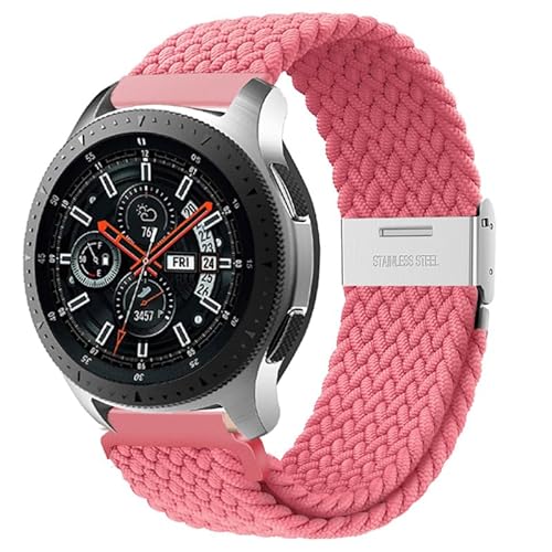 22mm uhr Armbänder für Samsung Galaxy Watch 3 Armband 45mm/46mm/Gear s3 frontier,Dehnbares Geflochtenes Nylon band für Huawei Watch GT2/GT/GT3 Pro/Garmin vivoactive 4/Venu 2/Amazift GTR 3/2 Rosa von Wowstrap