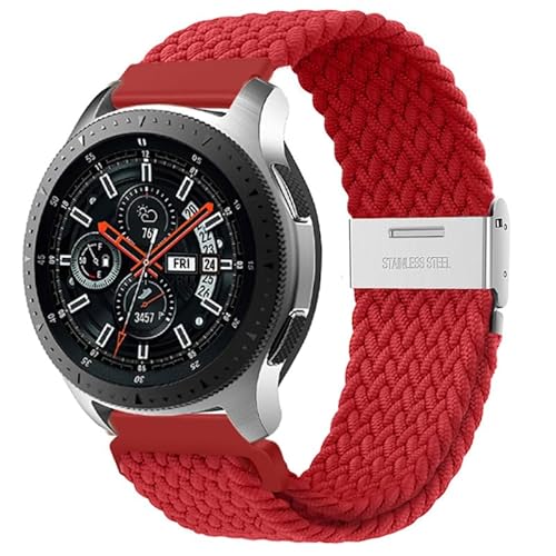 22mm uhr Armbänder für Samsung Galaxy Watch 3 Armband 45mm/46mm/Gear s3 frontier,Dehnbares Geflochtenes Nylon band für Huawei Watch GT2/GT/GT3 Pro/Garmin vivoactive 4/Venu 2/Amazift GTR 3/2 Rot von Wowstrap