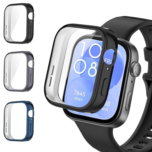 3 Stück Hülle für Huawei Watch Fit 3 Displayschutz,Flexibel TPU für Huawei Watch Fit 3 Hülle,Kratzer Verhindern Schutz für Huawei Watch Fit 3 Schutzhülle,Smartwatch Protector Cover Case Damen/Herren von Wowstrap