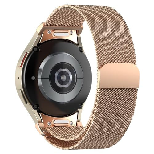 Magnet Armband for Samsung Galaxy Watch 6 5 4 armband 40mm 44mm/Galaxy Watch 6 Classic 47mm 43mm/Watch 4 Classic 46mm 42mm/5 Pro 45mm Band,One-Click Wechseln Milanaise Edelstahl metall Armbänder von Wowstrap