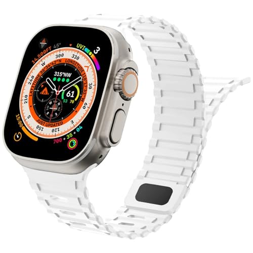 Wowstrap Magnet Sportarmband für Apple Watch Armband 40mm 41mm 38mm 44mm 45mm 42mm iWatch Armbänder Ultra/2 49mm Herren/Damen,Weiches Silikon Ersatz Band für Apfelband Series 9 8 7 6 5 4 3 2 se von Wowstrap