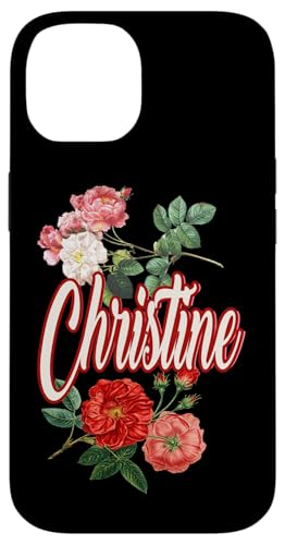 Hülle für iPhone 14 Christine Name mit Blumen von Wowtastic!