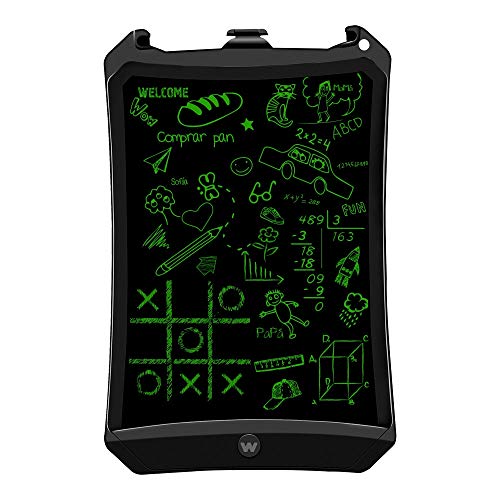 Woxter Smart-Pad 90 Black - Elektronische Tafel, LCD-Bildschirm löschbaren 9“, Farbton Grün Drucksensor (10-200g), CR2016-Batterie, Fotomagnete, Schwarze Farbe von Woxter