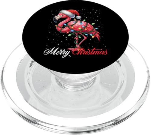 Flamingo Merry Christmas Lights Weihnachtsmütze Xmas Snow PopSockets PopGrip für MagSafe von Wrapped with Christmas Lights Merry Christmas