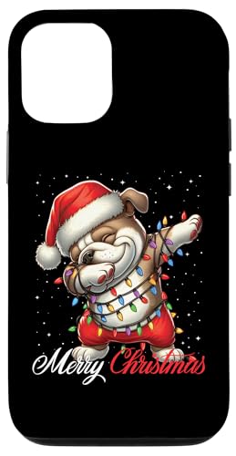 Hülle für iPhone 13 Weihnachtsmütze „Merry Christmas Lights“ von Dabbing Bulldog von Wrapped with Christmas Lights Merry Christmas