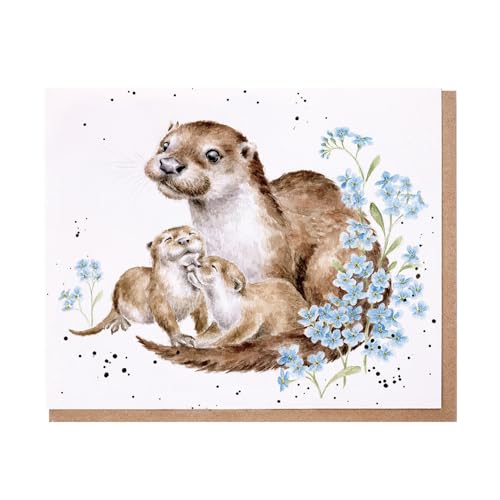 Wrendale - JCS242 - Doppelkarte mit Umschlag, Fur, Feathers & Whiskers, Otter, otterly adorable, 17cm x 14cm von Wrendale Designs