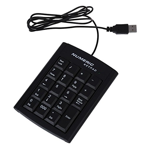 Wresetly USB Nummernblock mit 19 Tasten Keypad Ziffernblock Tastatur fuer Laptop Notebook von Wresetly