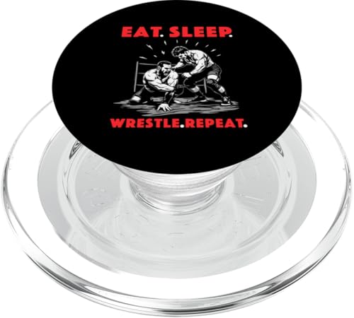 Eat Sleep Wrestle Repeat Outfit Wrestling Ring Wrestler Mask PopSockets PopGrip für MagSafe von Wrestling Figur Kostüm Merch Design Wrestler Maske