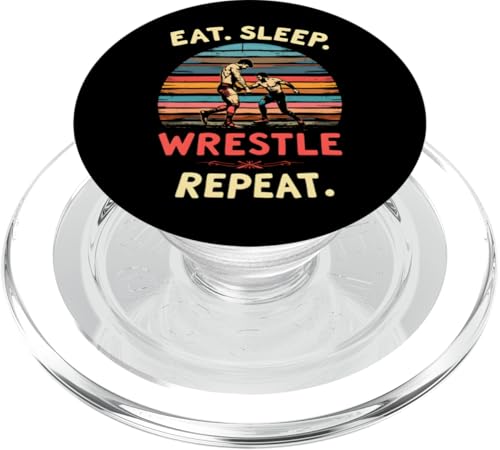 Eat Sleep Wrestle Repeat Outfit Wrestling Ring Wrestler Mask PopSockets PopGrip für MagSafe von Wrestling Figur Kostüm Merch Design Wrestler Maske