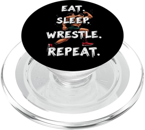 Eat Sleep Wrestle Repeat Outfit Wrestling Ring Wrestler Mask PopSockets PopGrip für MagSafe von Wrestling Figur Kostüm Merch Design Wrestler Maske