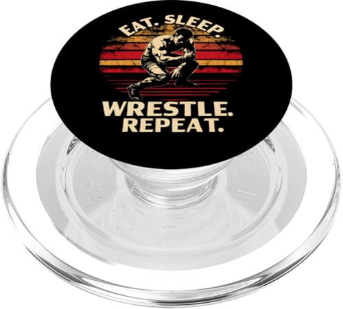 Eat Sleep Wrestle Repeat Outfit Wrestling Ring Wrestler Mask PopSockets PopGrip für MagSafe von Wrestling Figur Kostüm Merch Design Wrestler Maske