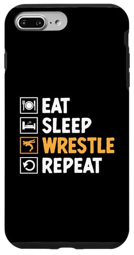 Hülle für iPhone 7 Plus/8 Plus Eat Sleep Wrestle Wiederholter Wrestling-Wrestler von Wrestling Martial Arts Wrestler Gifts