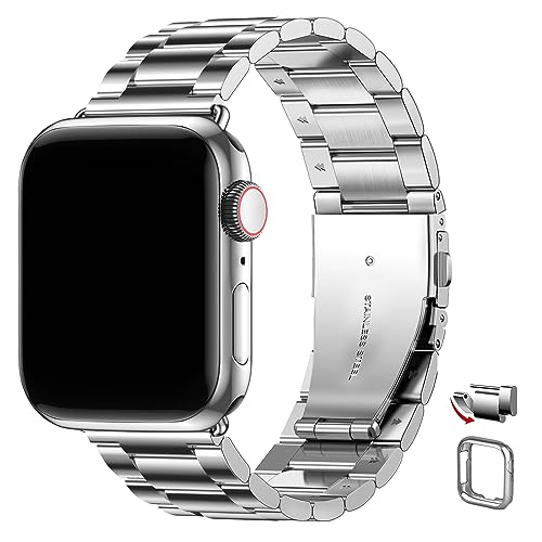 Wristitani Kompatibel mit Apple Watch Armband Ultra2/Ultra 49mm 45mm 44mm 42mm 41mm 40mm 38mm, Werkzeuglose Demontage, Edelstahl Ersatzband für iWatch Series 9 8 7 6 SE 5 4 3 2 1 von Wristitani