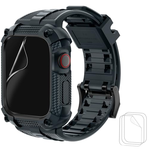 Wristitani kompatibel mit Apple Watch Armband 40mm 44mm 41mm 45mm 49mm Ultra Stoßfest Sport Wassserdicht Armband, Robuste Schutzhülle mit Displayschutz, Ersatzarmband für iWatch Serie 9/8/7/Se/6/5/4 von Wristitani