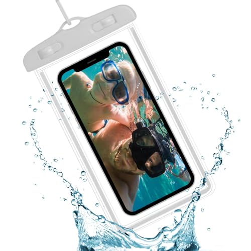 Wrohto Wasserschutztasche für Handys, wasserdichte Handytasche, wasserdichte Handyhalterung, tragbare hohe Sichtbarkeit, für Bootfahren, , Unterwasser-Weiß von Wrohto