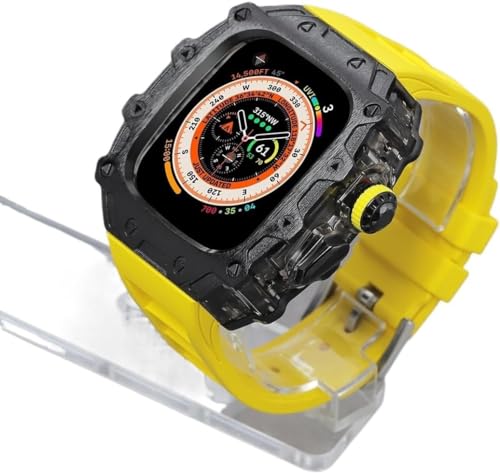 Wtukmo RM-Stil, Legierung, transparente Lünette, Mod-Kit, für Apple Watch Ultra 2 49 mm, Gummi-Uhrenarmbänder, Zubehör, Herren, Metall, PC-Uhrenabdeckung, für iWatch Ultra 2, 49 mm Watch DIY (C,für von Wtukmo