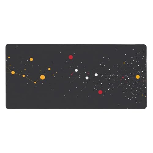 Abstrakt Gaming Mauspad XXL 600x300x3 mm, Gelb Mauspad Groß Vernähte Kanten, Mousepad mit Anti Rutsch Basis Resistent Weiche Oberfläche, Schreibtisch Unterlage für Tastatur, PC, Laptop Dekorieren-L94 von Wuleogxi